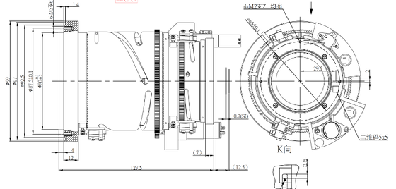 FWD-0326-0R Objectif zoom motorisé EFL LWIR 25-75 mm avec longueur d'onde de 8-12 μm et mise au point électrique — Série Chalcogénure