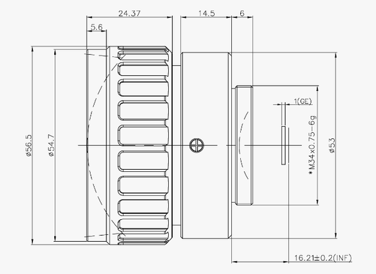 FWD-50 50mm F1.0 Zoom à moteur avec une longueur d'onde de 8 à 12 μm et une température de fonctionnement de -40 °C à +80 °C pour les applications LWIR