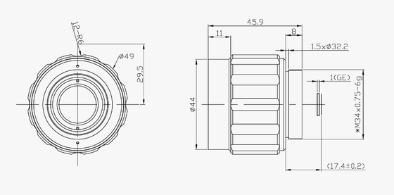FWD-35 35mm EFL LWIR Objectif zoom motorisé avec longueur d'onde de 8 à 12 μm et conception athérmalisée