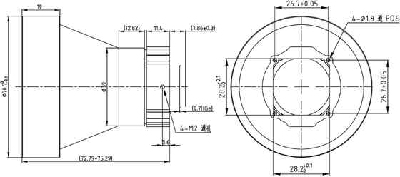 FWD-75 75mm F1.2 1280×1024@12μm L'objectif zoom motorisé LWIR avec une longueur d'onde de 8 à 12 μm pour l'imagerie thermique